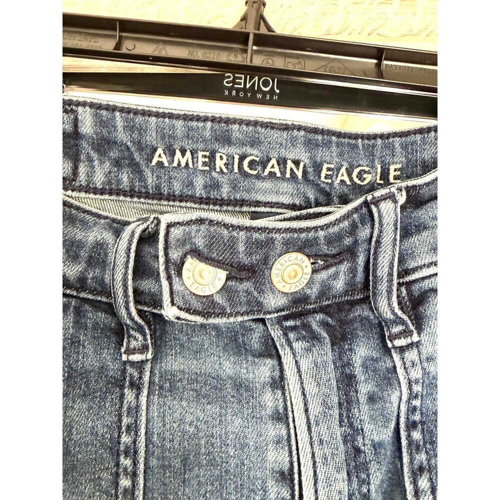 American Eagle Super High Rise Baggy Wide Leg Jeans 000 Short - Picture 3 of 7